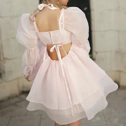 Robe Manche Bouffante Tulle