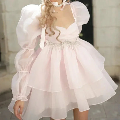 Robe Manche Bouffante Tulle