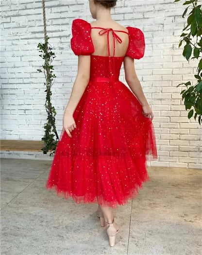 Robe Rouge Tulle Paillette - Maison Tulle