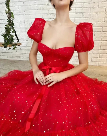 Robe Rouge Tulle Paillette - Maison Tulle