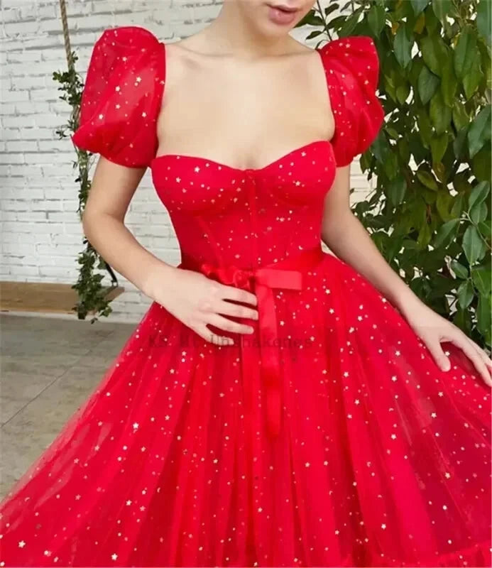 Robe Rouge Tulle Paillette - Maison Tulle