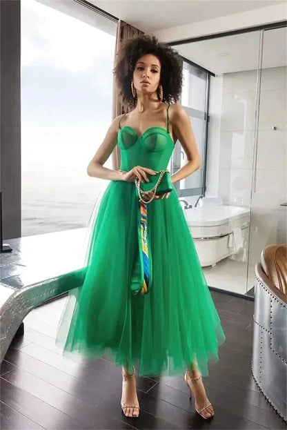 Robe Soirée Verte Tulle - Maison Tulle