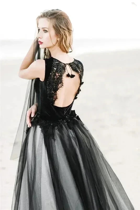 Robe Tulle Longue Noire et Blanc - Maison Tulle