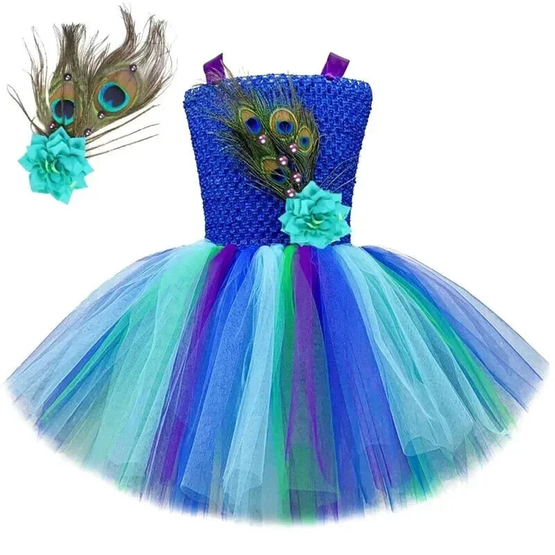 Robe Tulle Paon Enfant - Maison Tulle